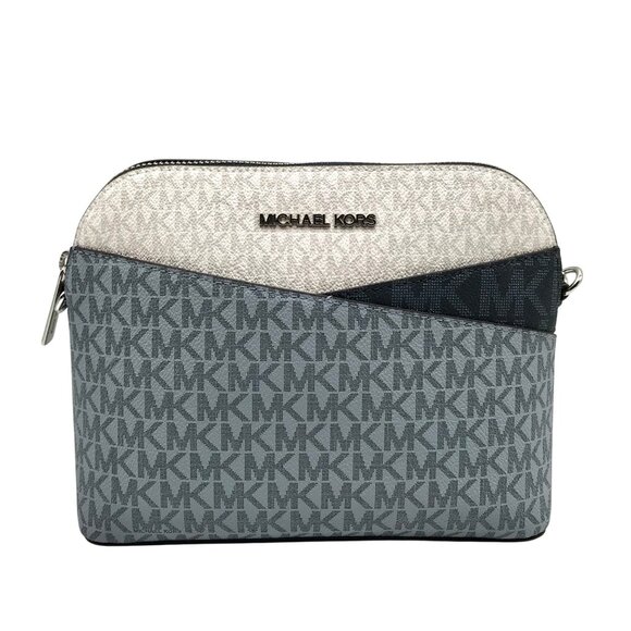 Michael Kors Blue Colorblock Canvas Jet Set Dome Crossbody Bag - Picture 1 of 11